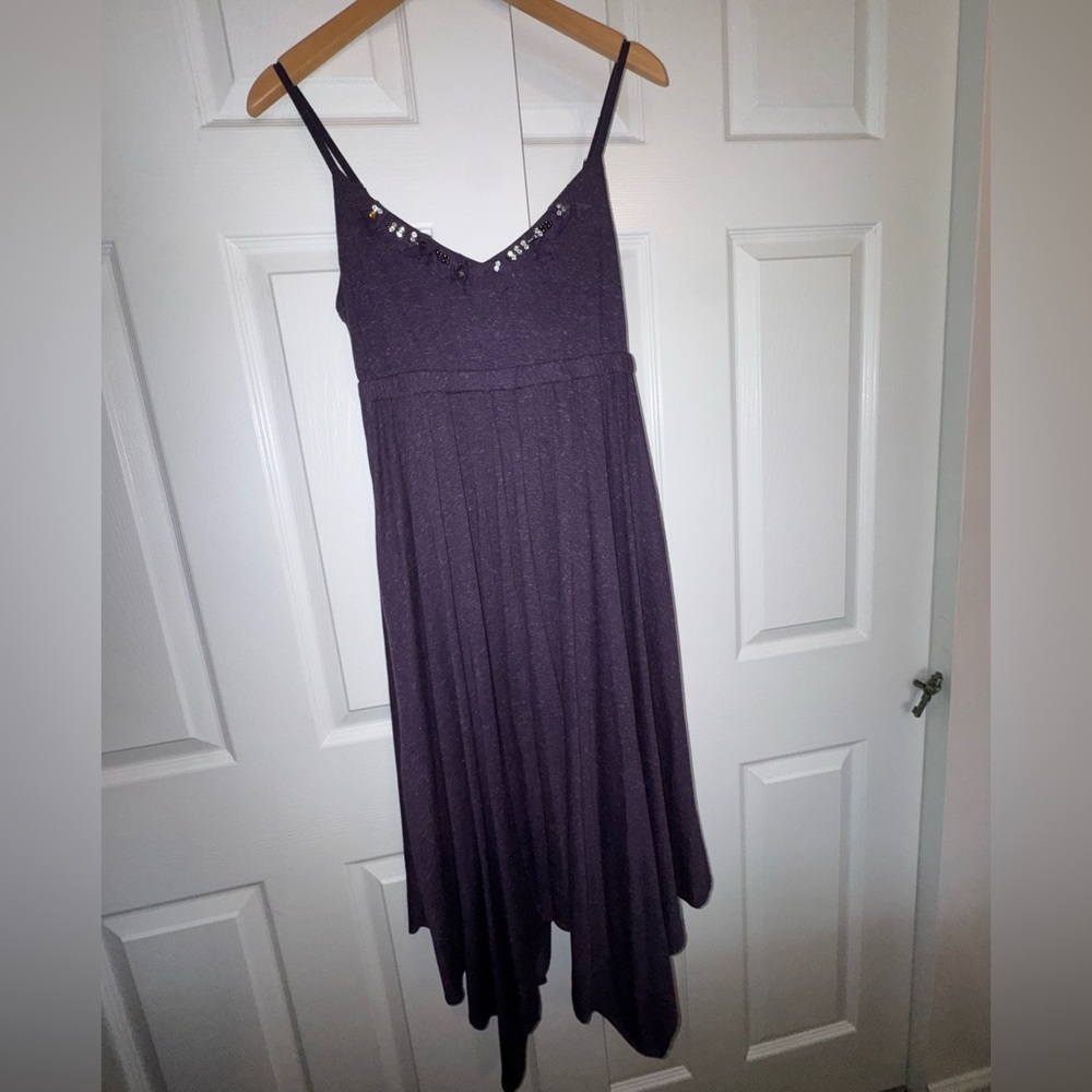Vera Wang Asymmetrical Purple Dress w/Pockets